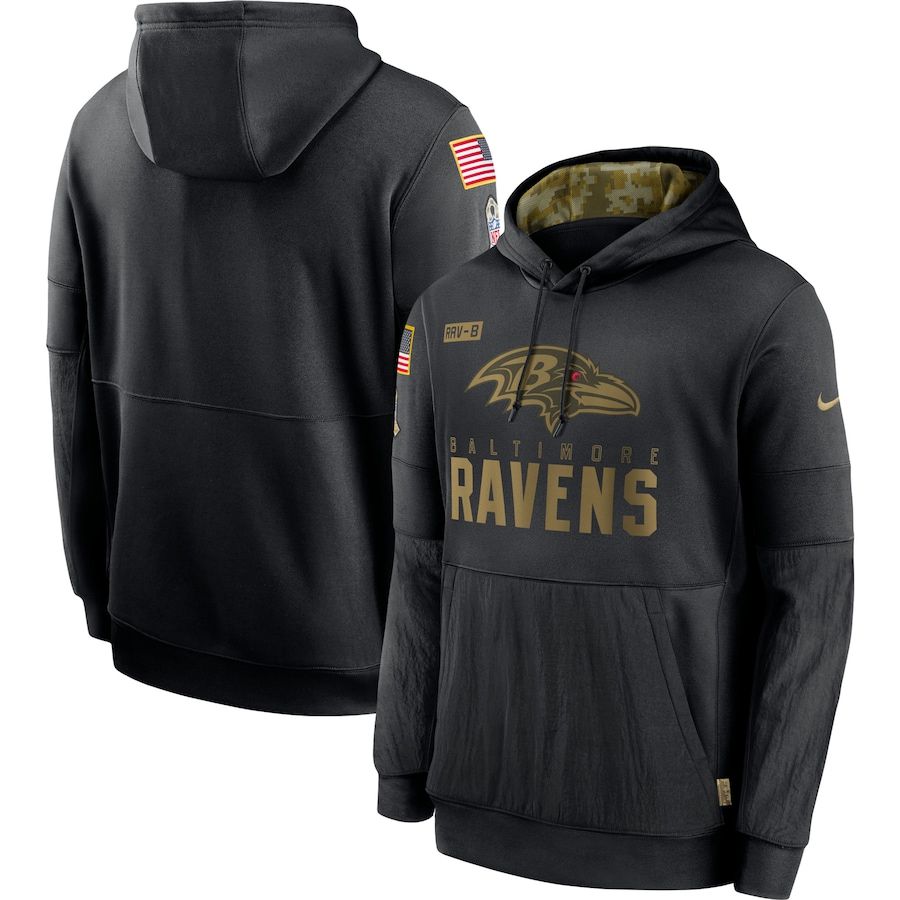 Men Baltimore Ravens Black Salute To Service Hoodie Nike NFL Jerseys->youth nfl jersey->Youth Jersey
